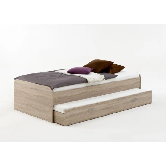 Aktion 👍 FMD Möbel PEDRO 4 Bett Mit Gästeliege - Eiche - Maße: 94 Cm X 50,5 Cm X 203 Cm; 800-004 😀