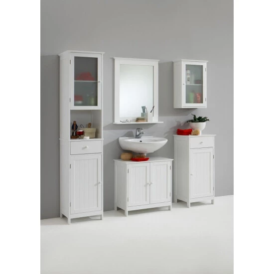 Bestes Angebot 🌟 FMD Möbel STOCKHOLM 5 Badezimmerwandschrank - MDF-weiß-lackiert - Maße: 40 Cm X 60 Cm X 20,5 Cm; 905-005 😍 – Bild 4