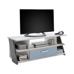 Bestpreis 👏 FMD Möbel NONA 5 TV/HiFi Element - Sandeiche /weiß/Lava/Denim - Maße: 135 Cm X 51,6 Cm X 50 Cm; 814-005 😍