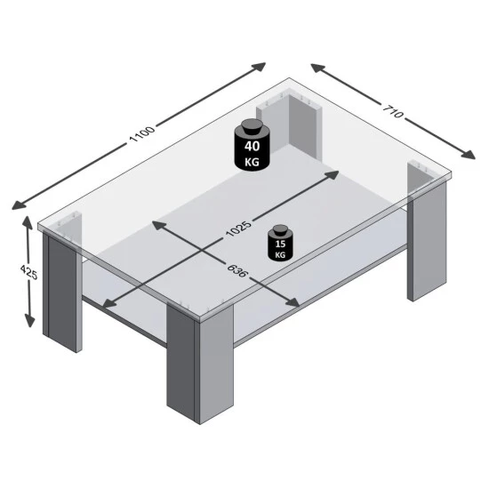 Bestpreis 🛒 FMD Möbel FMD Couchtisch ALERIA Eiche Nb; 665-001 ✨ – Bild 2