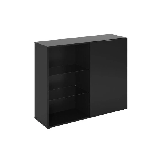 Billig 😀 FMD Möbel FMD Kommode 1 Tür Und Offene Fächer Schwarz 😀 – Bild 7