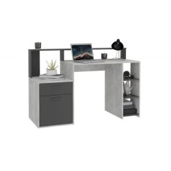 Angebote 😀 FMD Möbel Schreibtisch Bürotisch Arbeitstisch Home Office BOLTON Ca. 137 X 91 X 50 Cm Beton Grau / Anthrazit ⌛